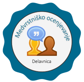 Značka delavnice Medvrstniško ocenjevanje znanja z aktivnostjo Delavnica v Moodlu UM