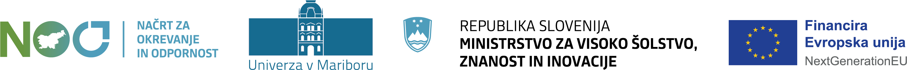 Logotipi pilotnih projektov NOO Univerze v Mariboru