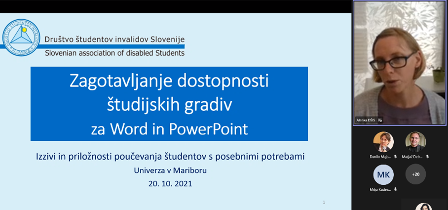 Alenka Gajšt iz Društva študentov invalidov Slovenije