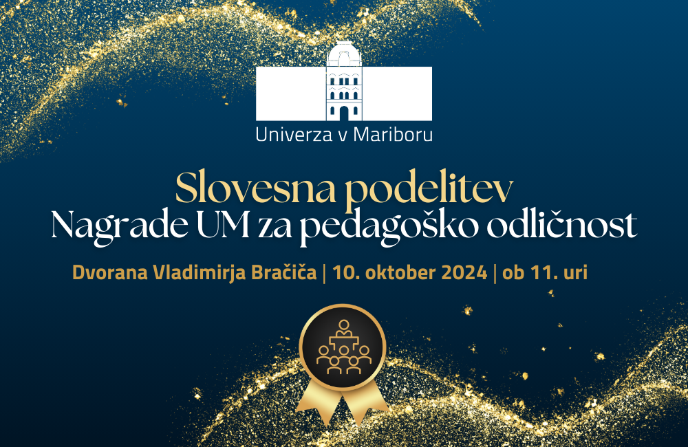 Grafika vabila na slovesno podelitev nagrade UM za pedagoško odličnost