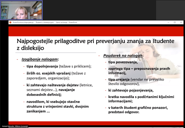 najpogostejše prilagoditve pri preverjanju znanja za študente z disleksijo.