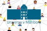 Logotip Univerze v Mariboru nad mrežo oseb