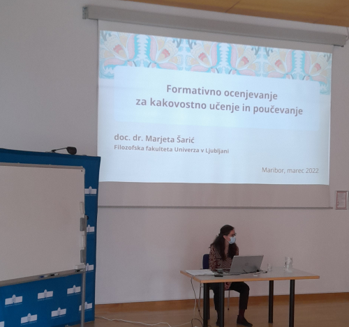 Utrinek iz delavnice o formativnem ocenjevanju znanja