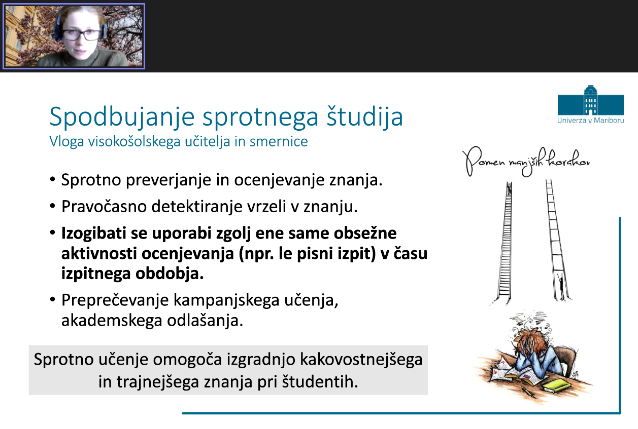 Sodbujanje sprotnega študija omogoča izgradnjo kakovostnejšega in trajnejšega znanja pri študentih.