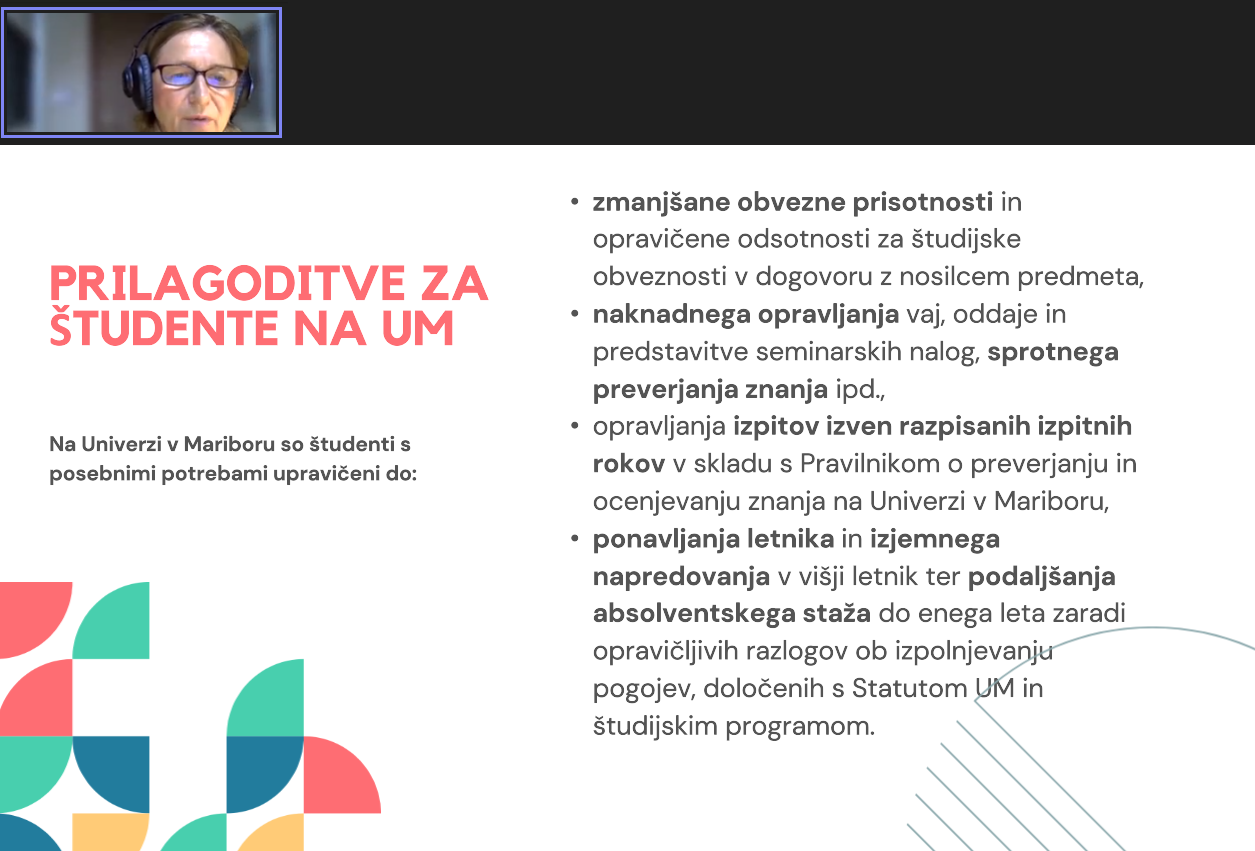 Prilagoditve za študente na Univerzi v Mariboru.